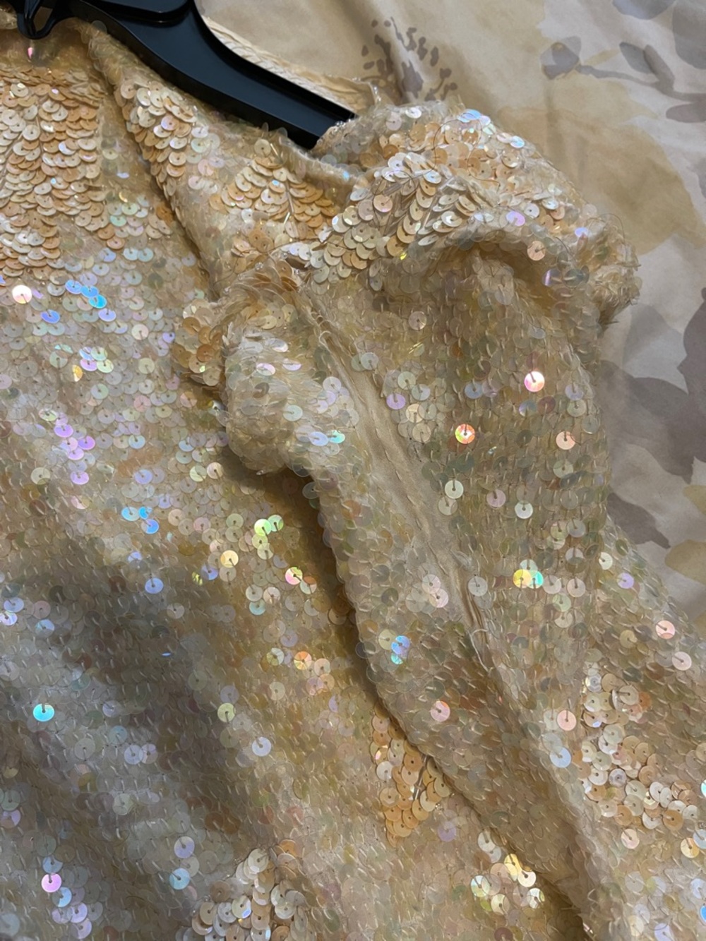 All silk sequins dress Women’s L XL iridescent - Picture 8 of 11